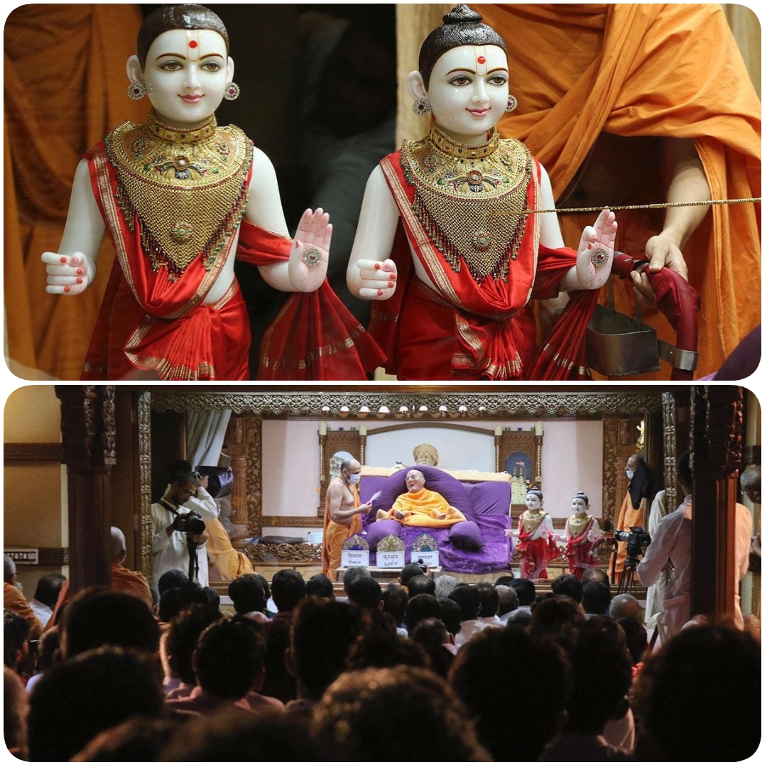 प्रमुखस्वामी महाराज ने BAPS श्री स्वामिनारायण मंदिर, शिमला, भारत के लिए मूर्तियों की प्रतिष्ठा की।